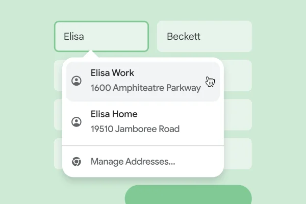 用户可以使用自动填充功能立即在表单中输入他们的姓名和地址。